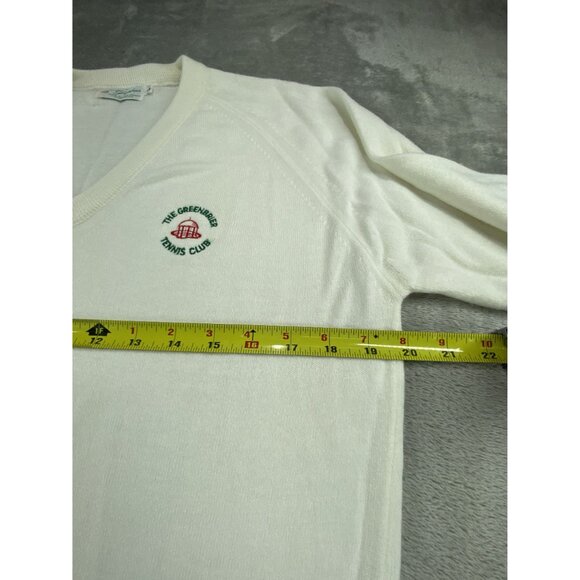 Vintage The Greenbrier Golf Tennis Country Club Sweater L V-Neck Pullover Preppy - Picture 7 of 9